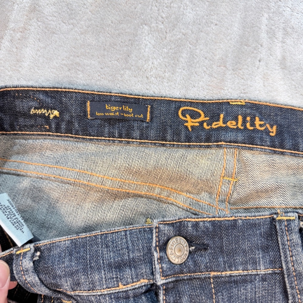Fidelity Women's Boot Cut Jeans - Dark Wash Blue - Picture 2 of 10